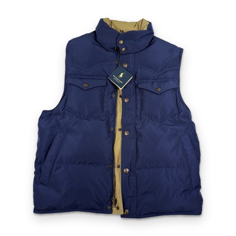 Polo Ralph Lauren Reversible Down Puffer Vest - Medium - NWT Vintage Deadstock